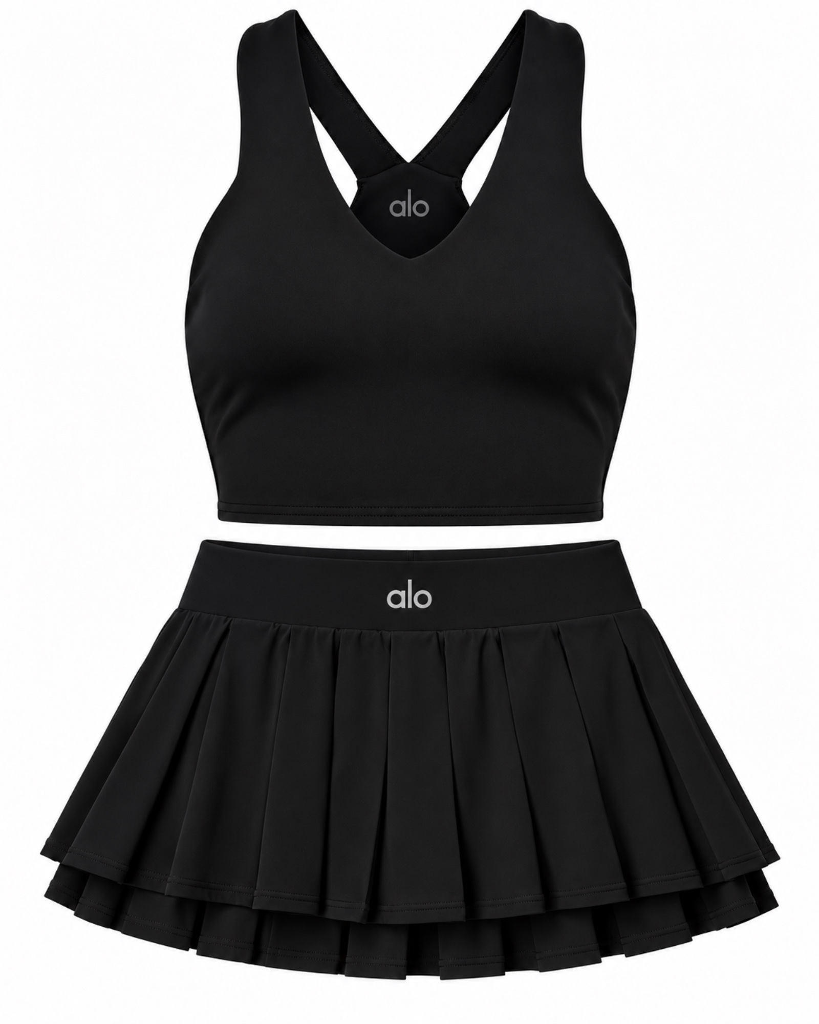 Alo Airbrush Real Bra Tank & Alo Double Skirt