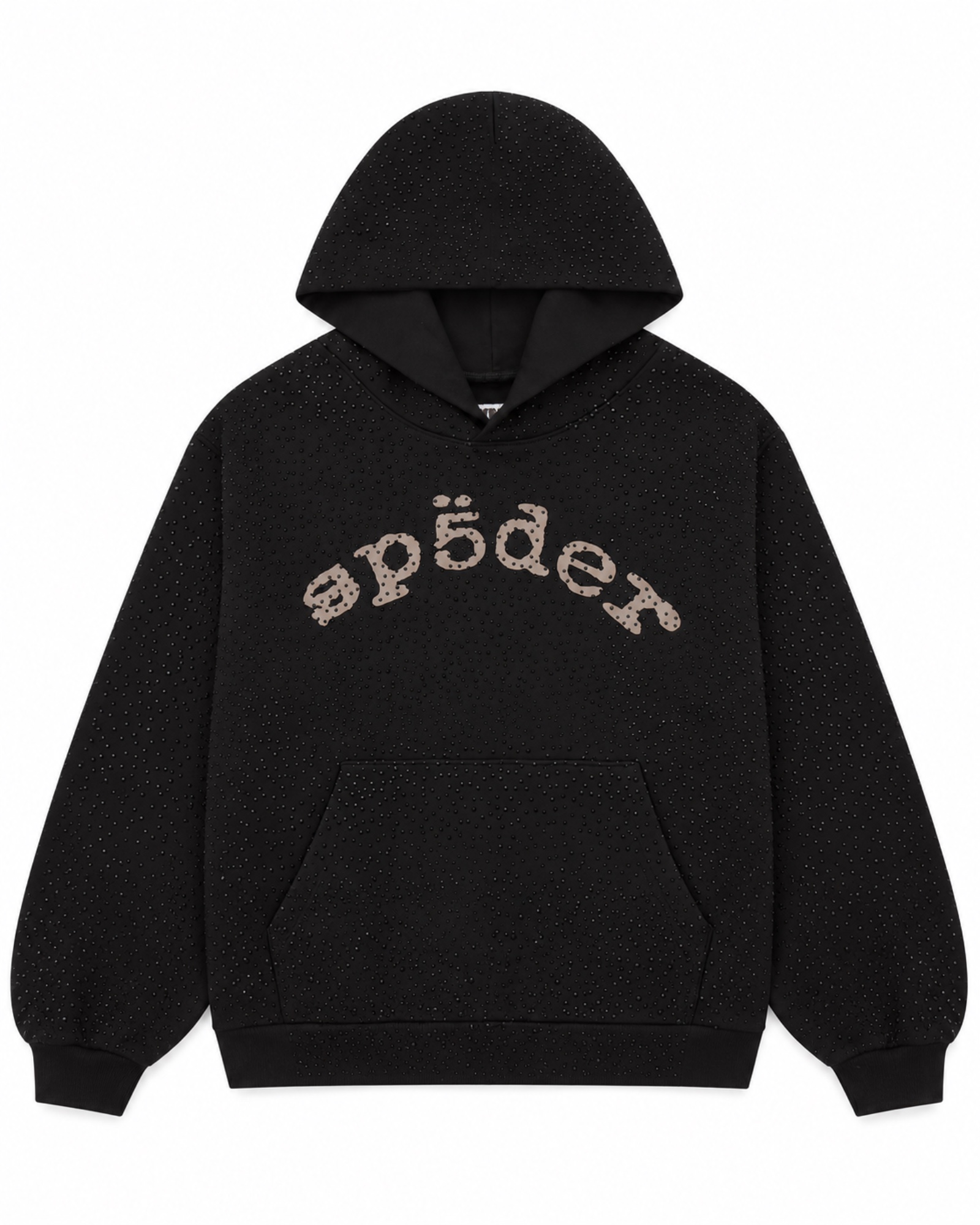 Black VVS Rhinestone Sp5der Hoodie